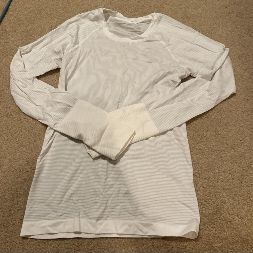Lululemon Athletica White Long Sleeve Top